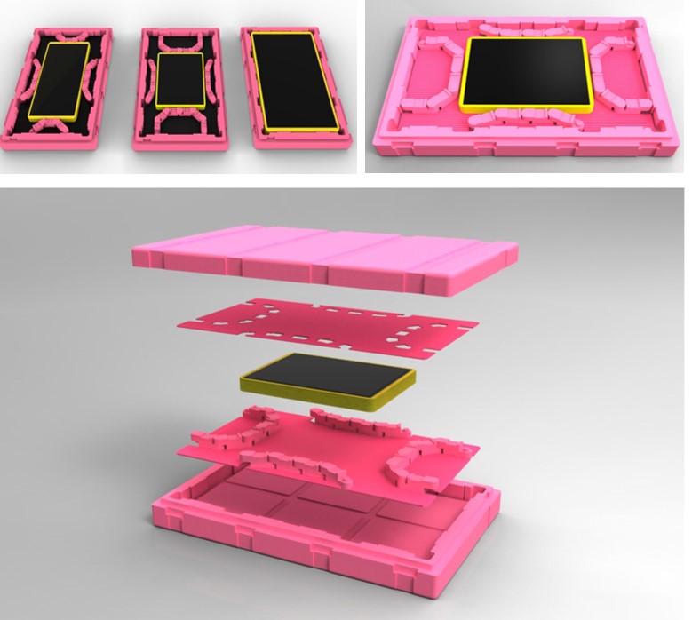 友達開發「共享式包材」，可適用於不同尺寸面板，持續拓展資源循環共享理念