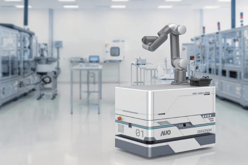 友達整合AI人工智慧、IoT物聯網與Cloud雲端平台服務，開發模組化AMR 250M自主移動機器人，滿足多元自動化生產需求，在智慧工廠中扮演著串接和搬運的角色