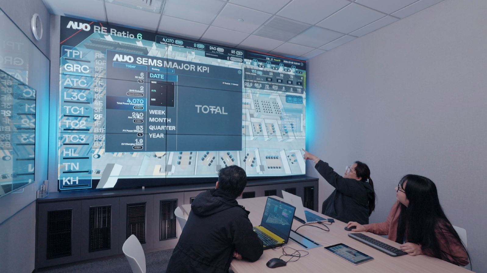 友達宇沛提供的「淨零智慧建築解決方案」，可即時跨區域、跨場域將所有設備運轉、環境監控指標等相關資訊彙整呈現，讓企業精準掌握碳管理，實現淨零碳排的目標。