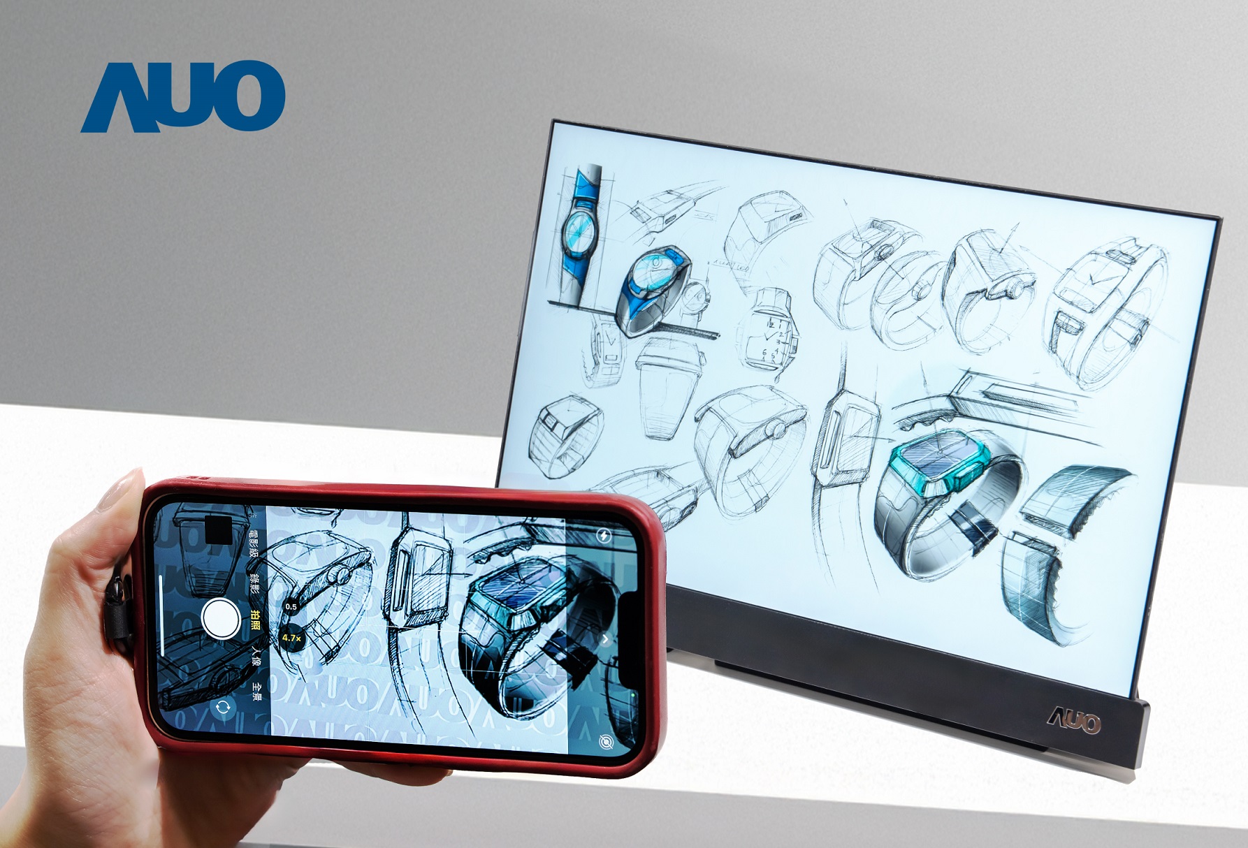 好体育在线官网16吋防窥显示器，采用人眼无法察觉、相机拍摄时才显现的隐藏式水印技术，未来可结合AI镜头侦测周围环境，实时开启或关闭水印，大幅提升在公共场域使用显示器的安全性